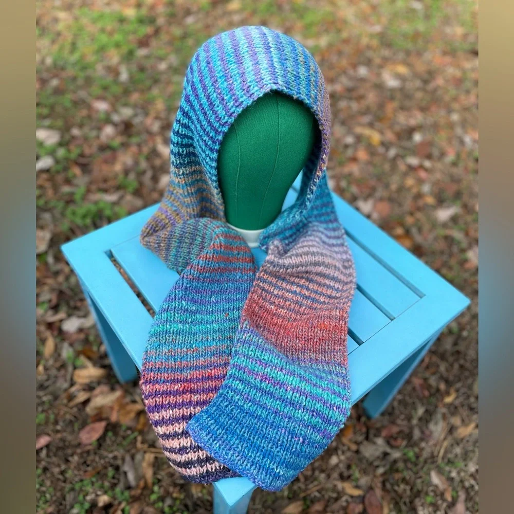 Noro Silk Garden Hand Knit Striped Scarf - Picture 3 of 5